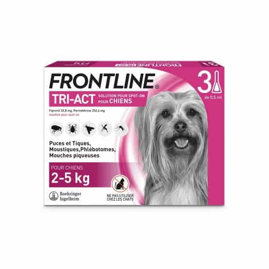 Frontline Tri-Act XS Chien 2-5 kg - placedesvetos.com