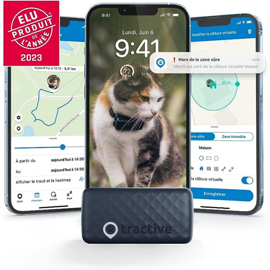 Collier GPS pour chien et chat avec 3 ans d'abonnement