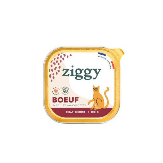 Barquettes au boeuf pour chats seniors Ziggy